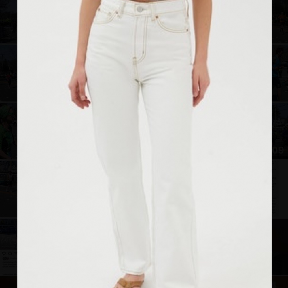 BDG High-Waisted White Cowboy Jeans